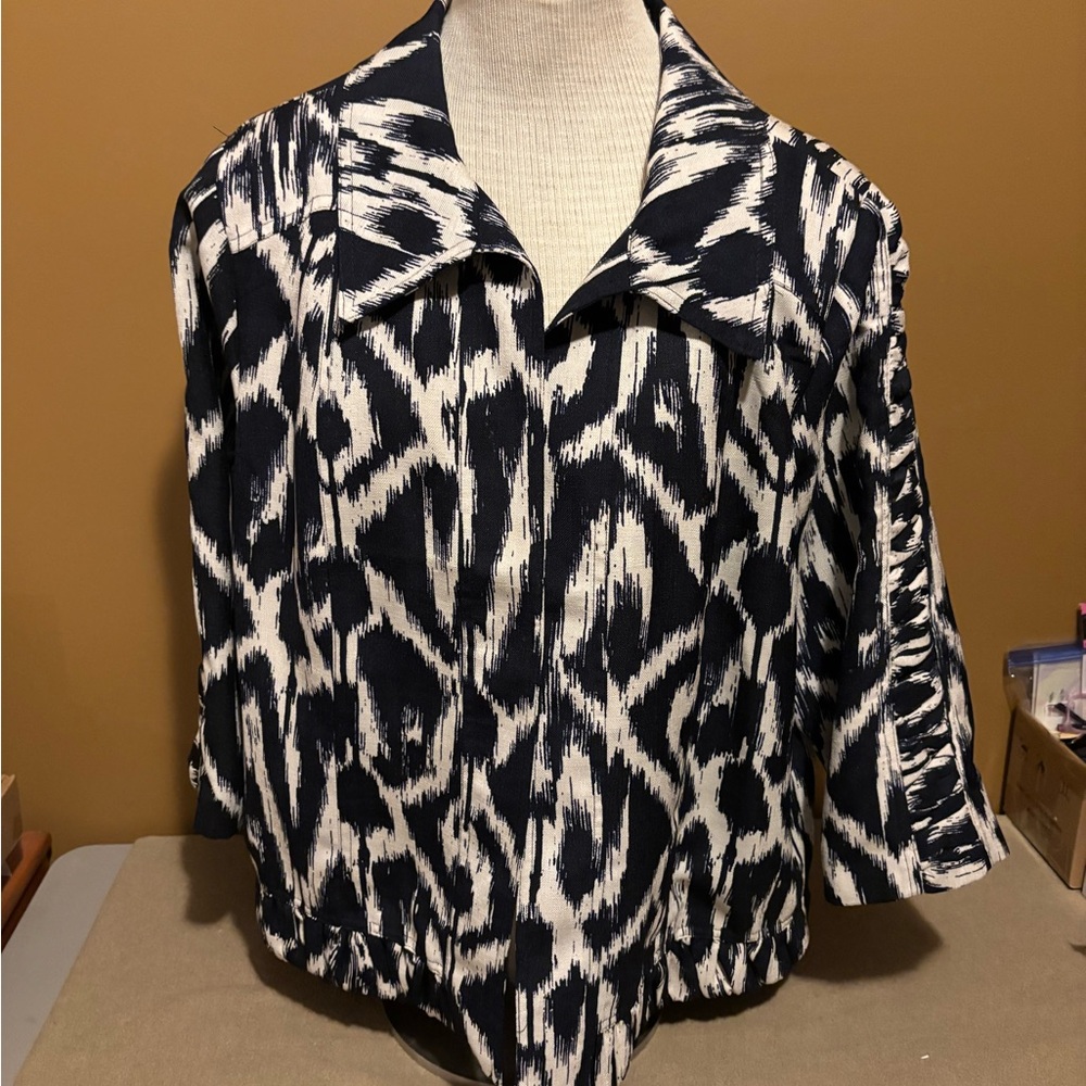 Black And White Patterned Jacket Blazer - image 1